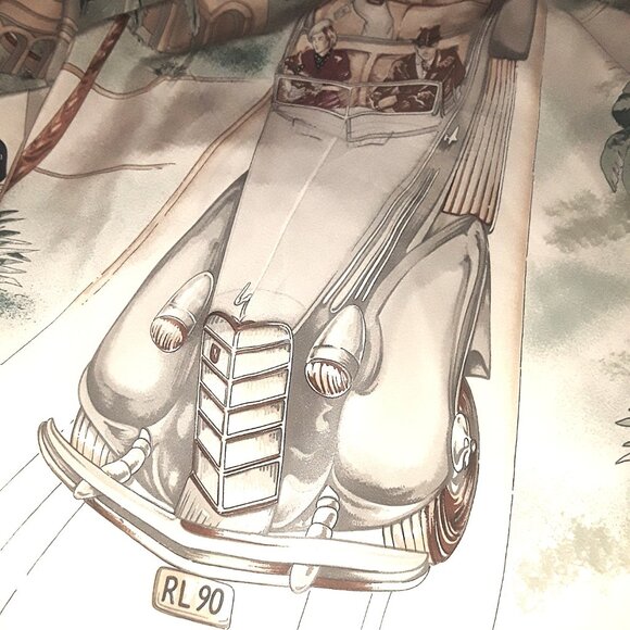 Collector's vintage Ralph Lauren silk skirt "roaring 20's print--MUST SEE - Picture 11 of 13